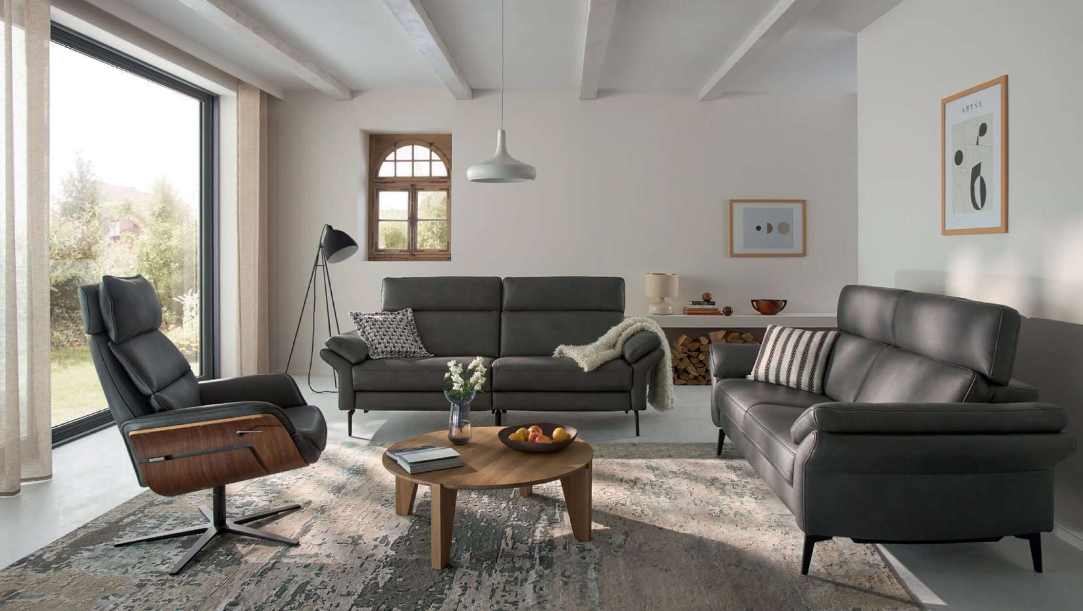 co 25 schalensessel perano nussbaum leder schwarz mi 01