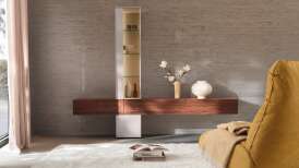 24 co wohnwand colore 5 kaschmir nussbaum relaxsessel lovere leder senf m 1 4462 24 fein korr 243031 038