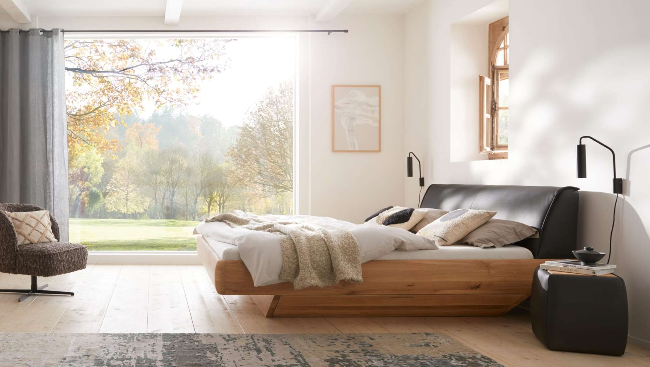 co 25 bett foresta wimmer holz eiche bianco leder grau mi 01 001 253030 112 113 korr