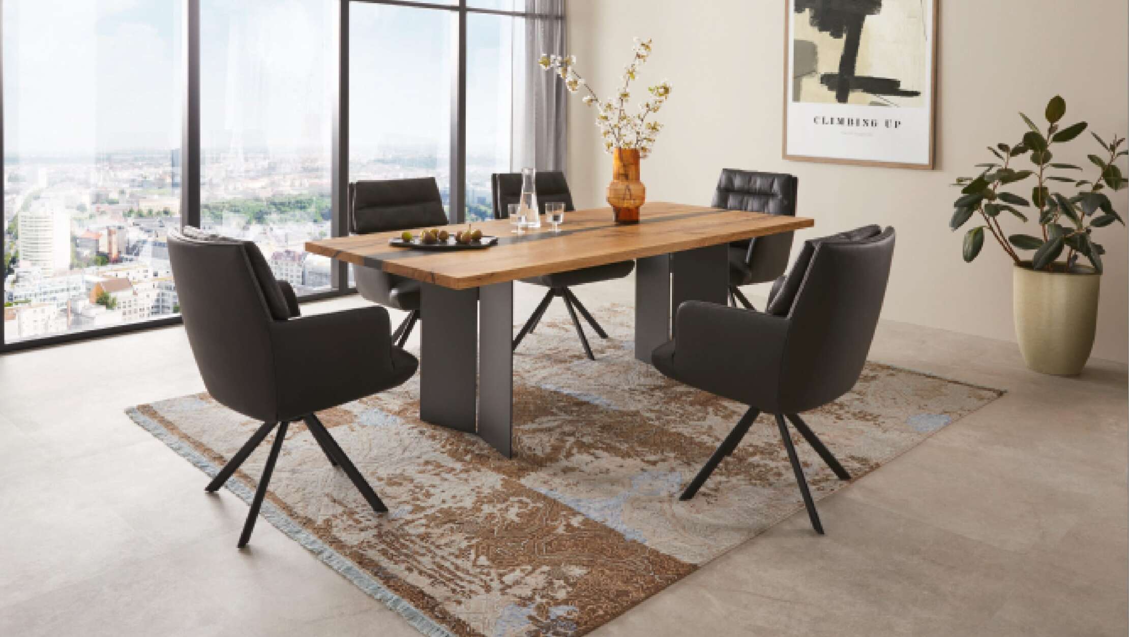 co 25 tisch nera epozy schwarz stuhl capitolo leder schwarz mi 01 001 253030 050